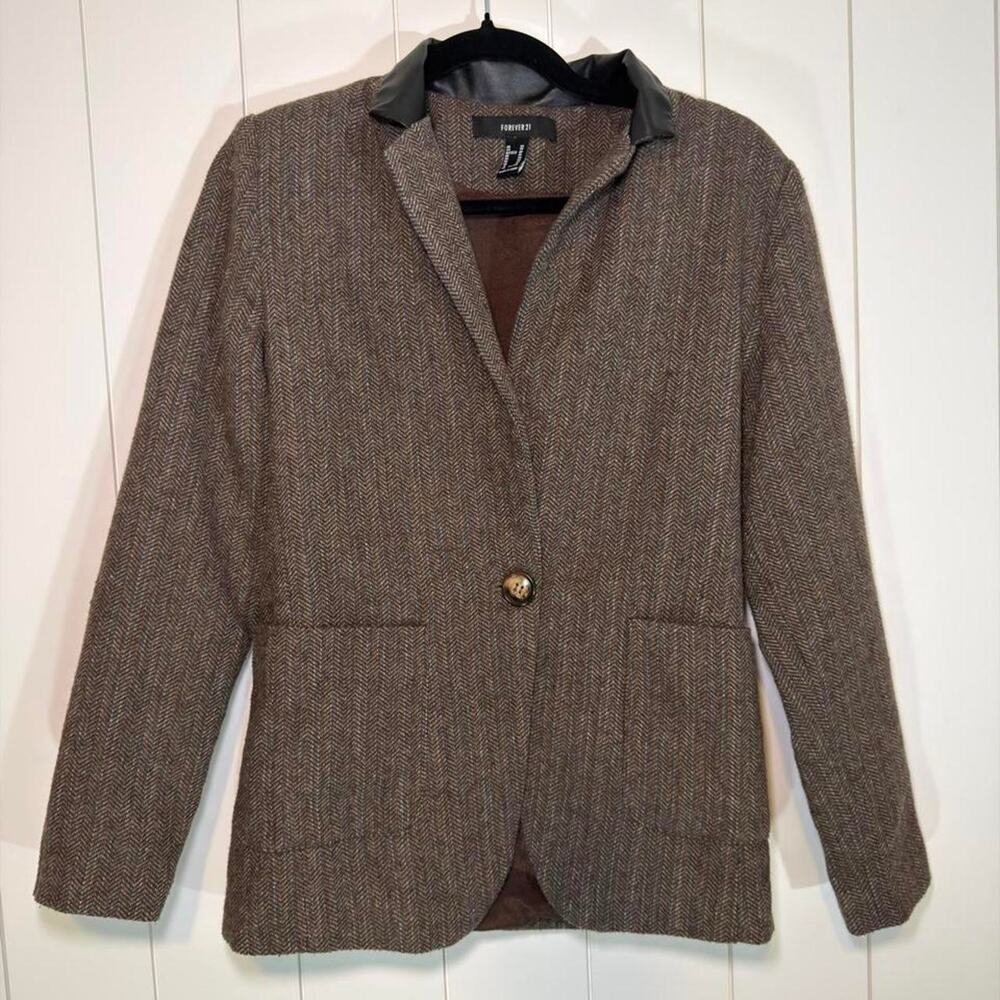 Forever 21 brown herringbone blazer
